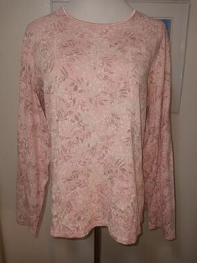J. Jill Pink Floral Long-Sleeve Jersey Top